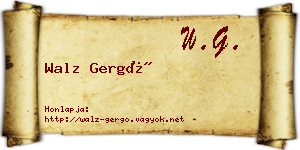 Walz Gergő névjegykártya